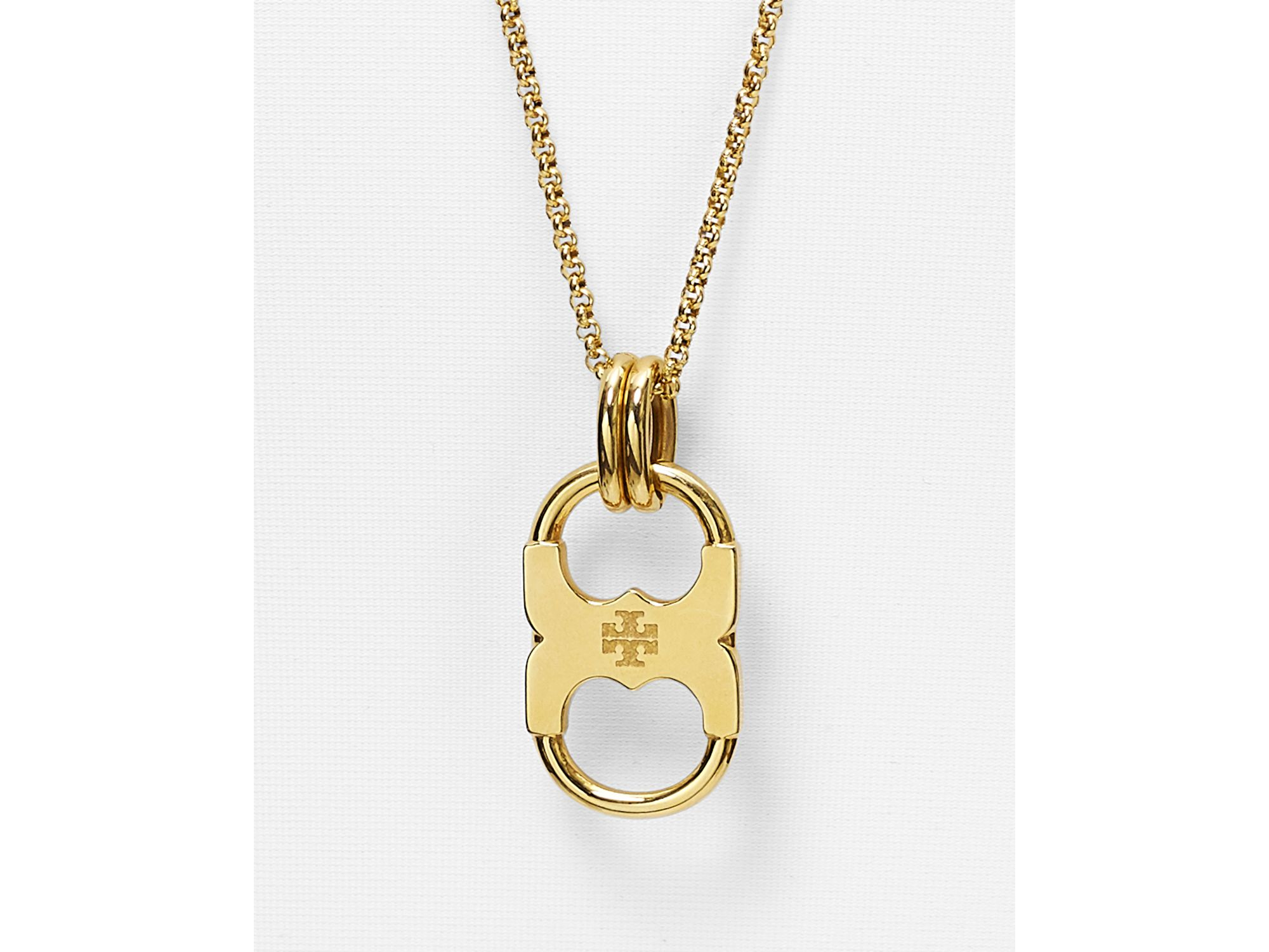 Lyst Tory Burch Gemini Link Pendant Necklace, 29" in Metallic