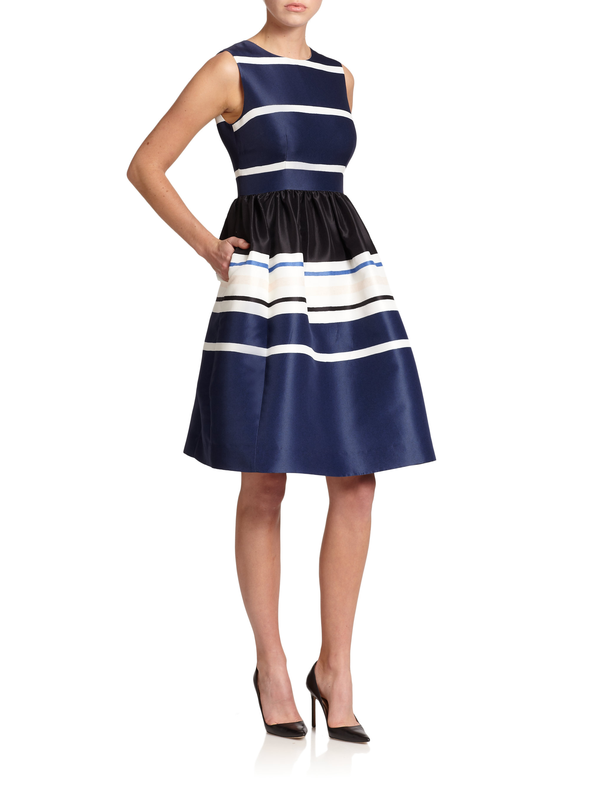 Lyst Kate Spade New York Holiday Striped Dress In Blue Gallery