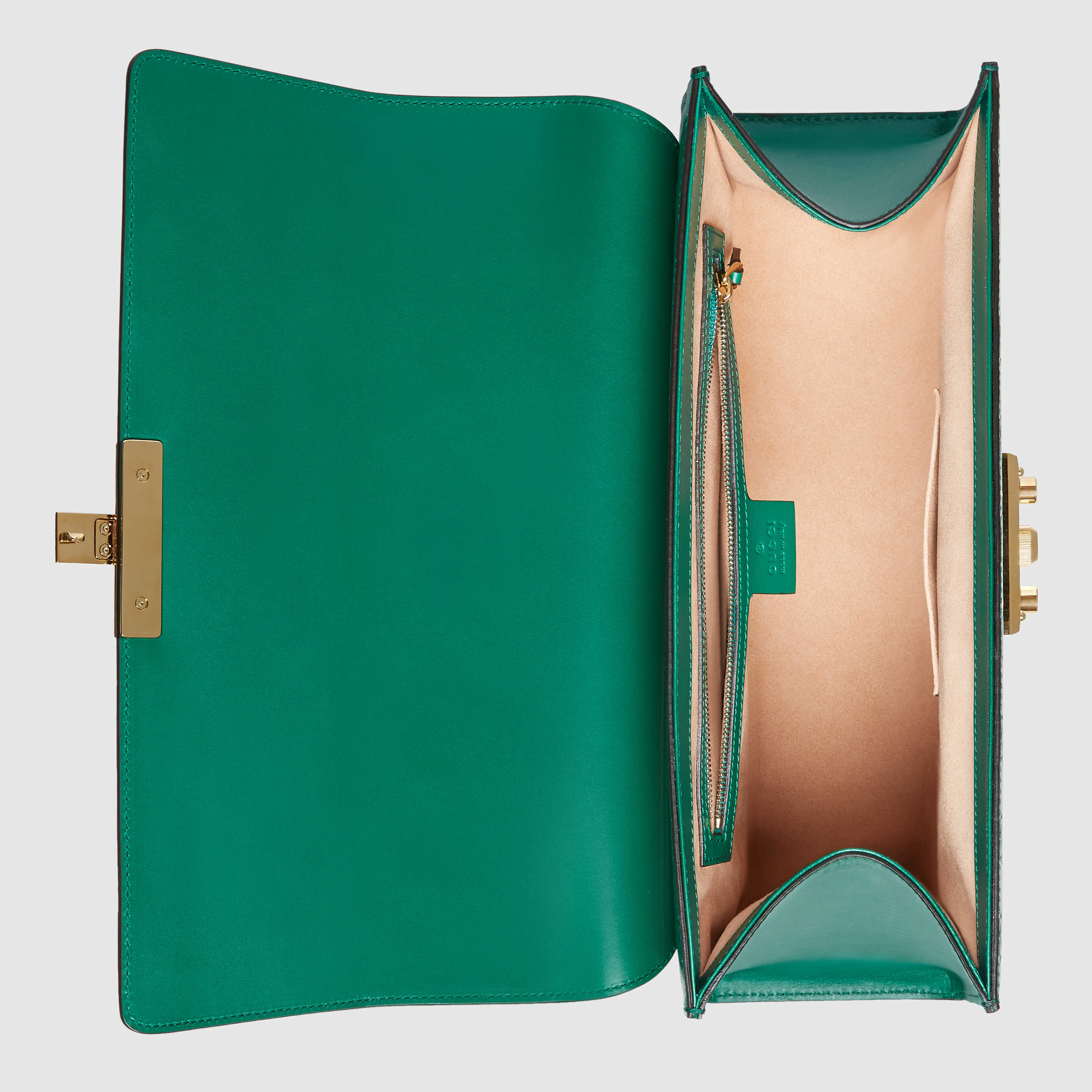 Lyst - Gucci Padlock Signature Top Handle Leather Bag in Green