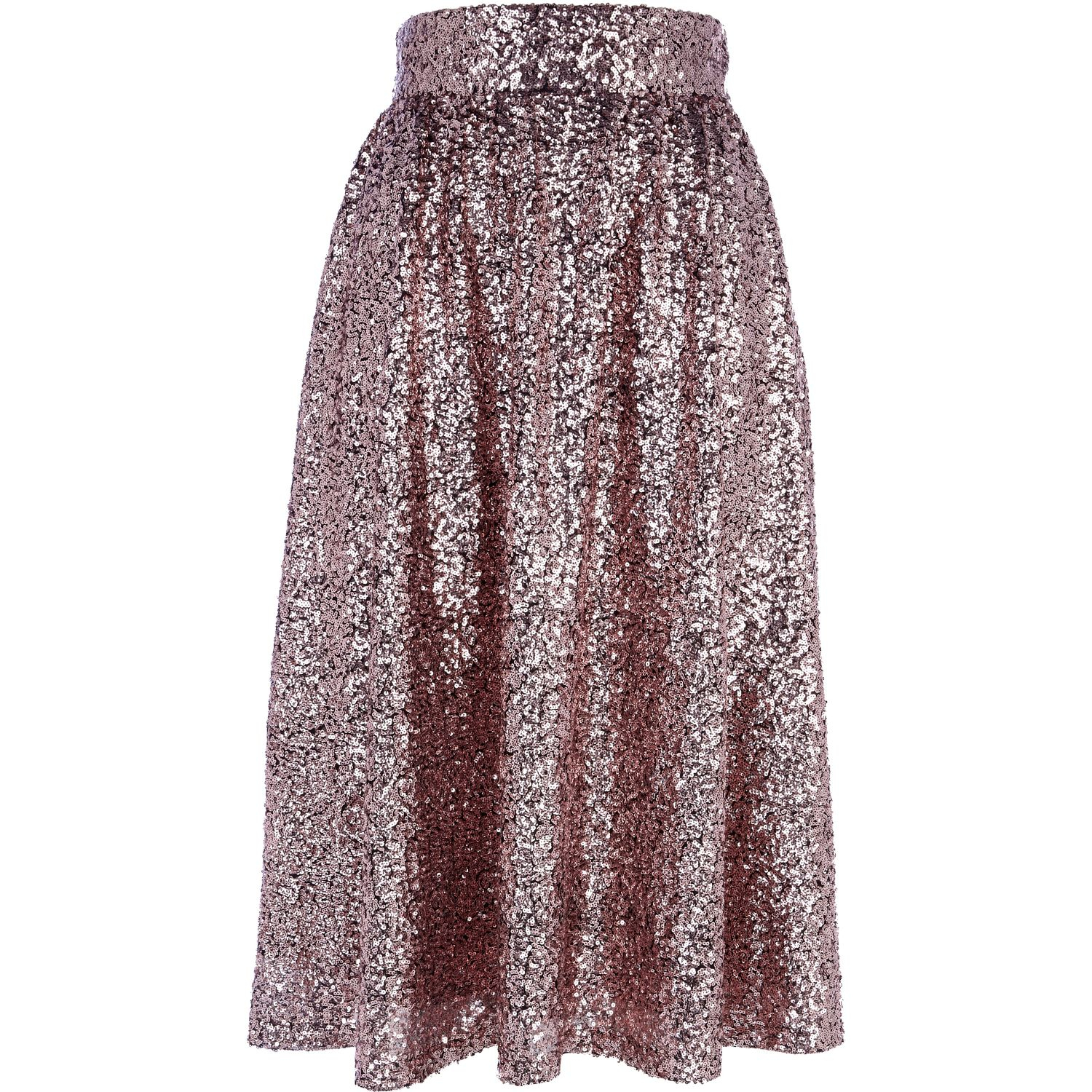 River Island Pink Sequin Midi Skirt in Silver (Pink) | Lyst