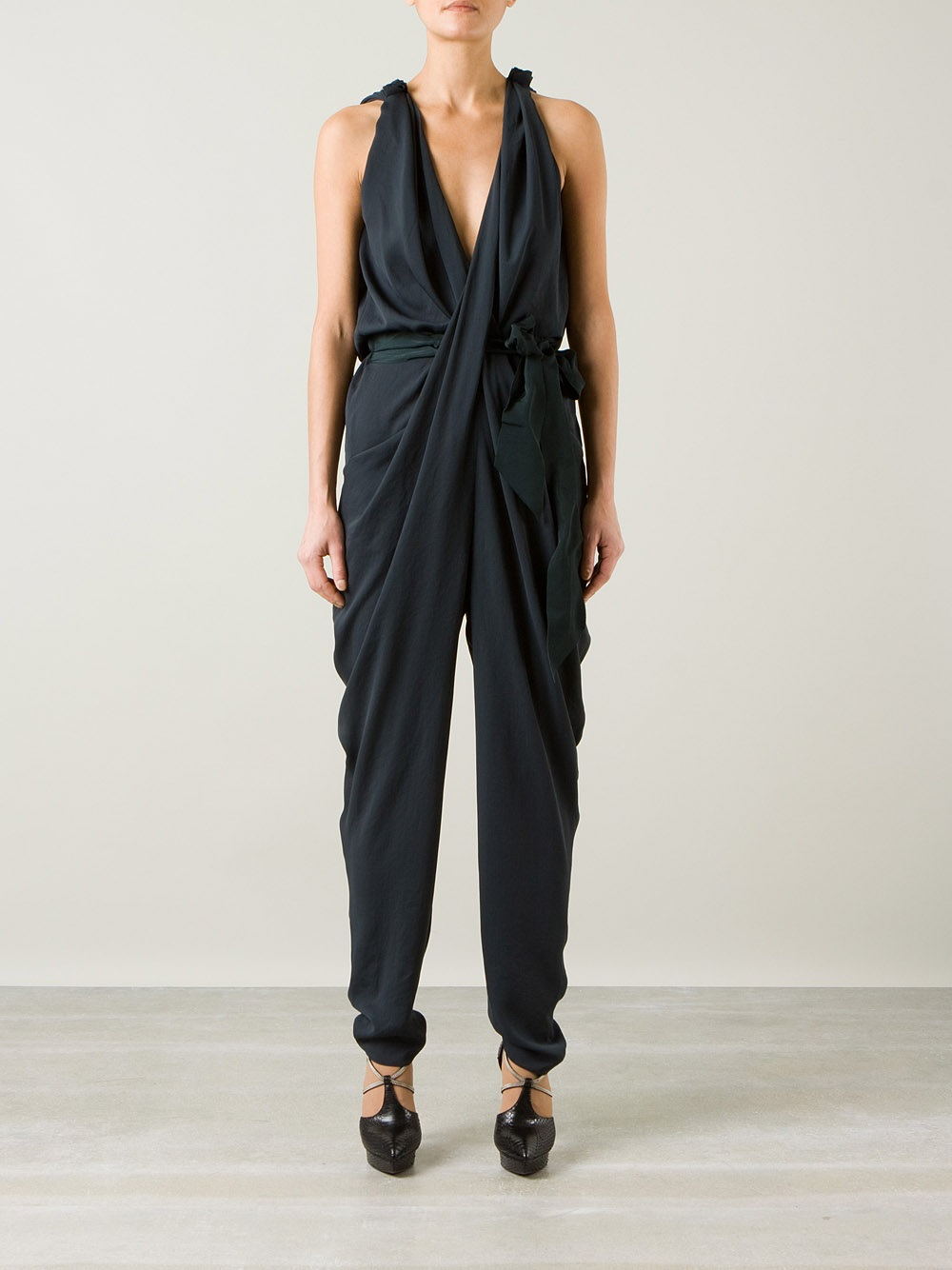 draped jumpsuit