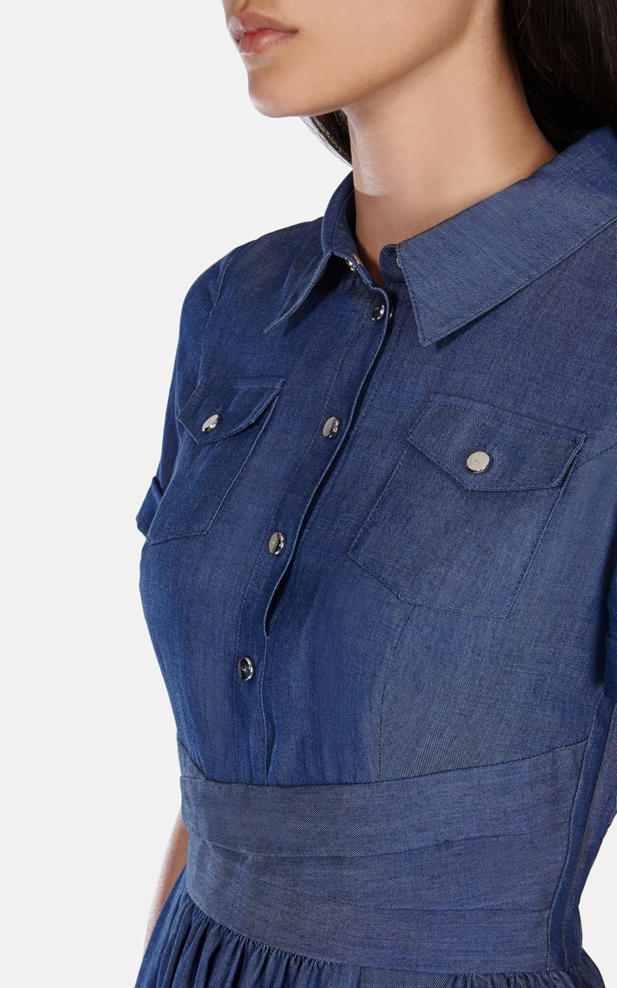 Lyst Karen  Millen  Chambray Denim Shirt  Dress  in Blue