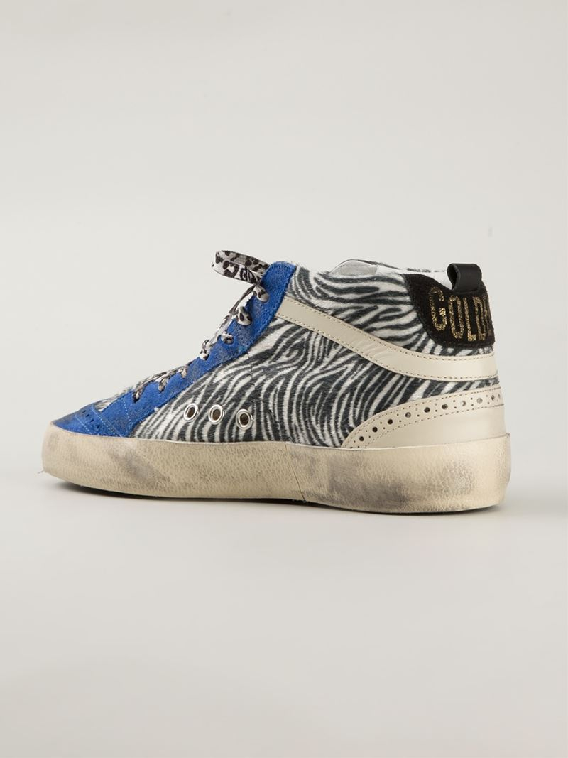 Golden Goose Deluxe Brand Mid Star Zebra-Print Sneakers - Lyst