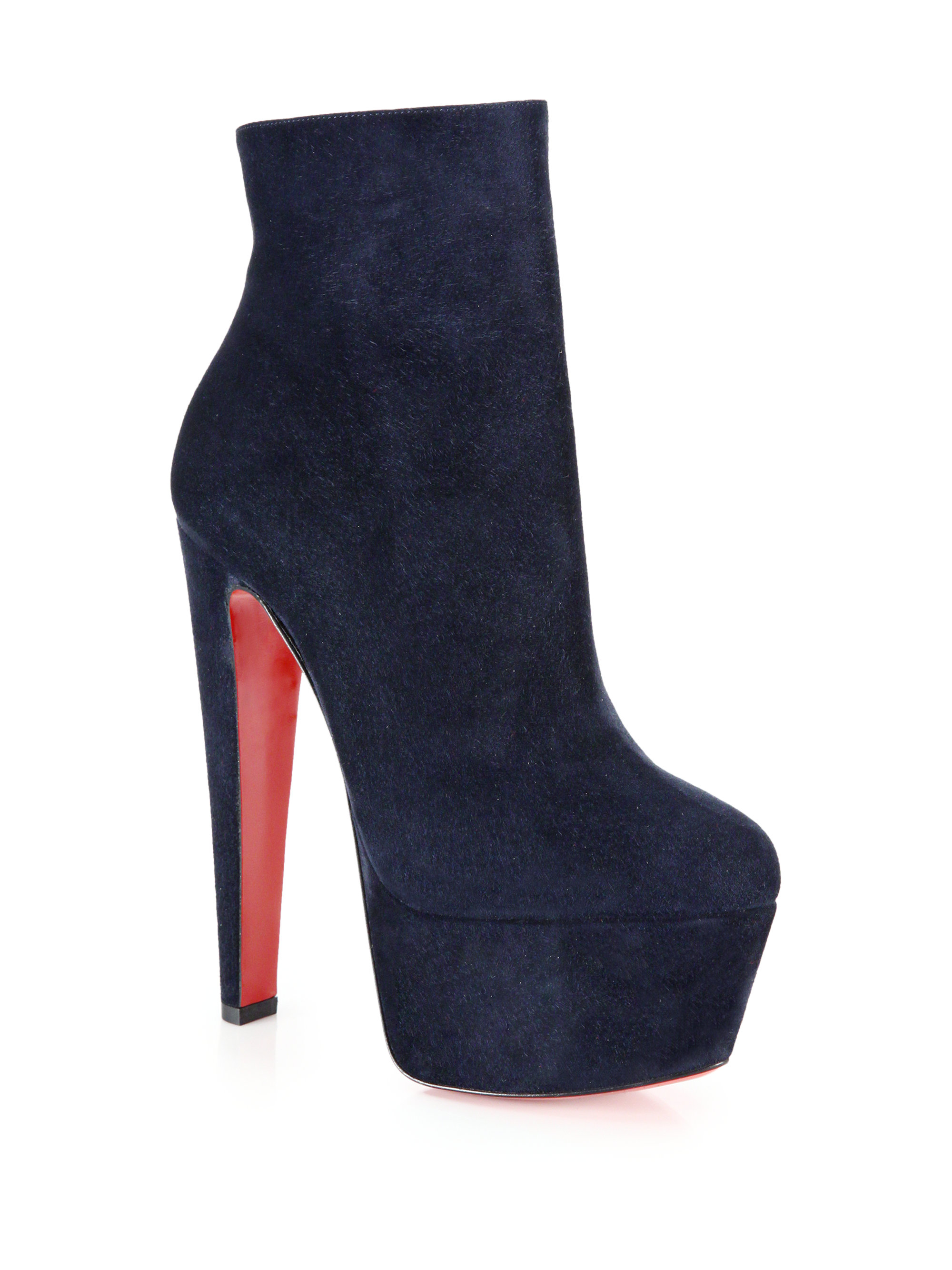 christian louboutins replica - christian louboutin suede platform ankle boots Blue pointed toes ...