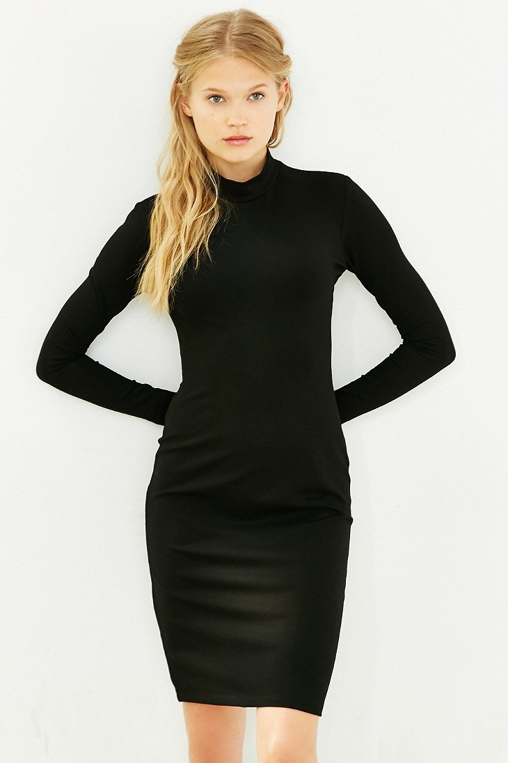 black turtleneck short dress