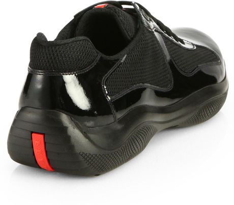 Prada Patent America'S Cup Sneakers in Black for Men | Lyst