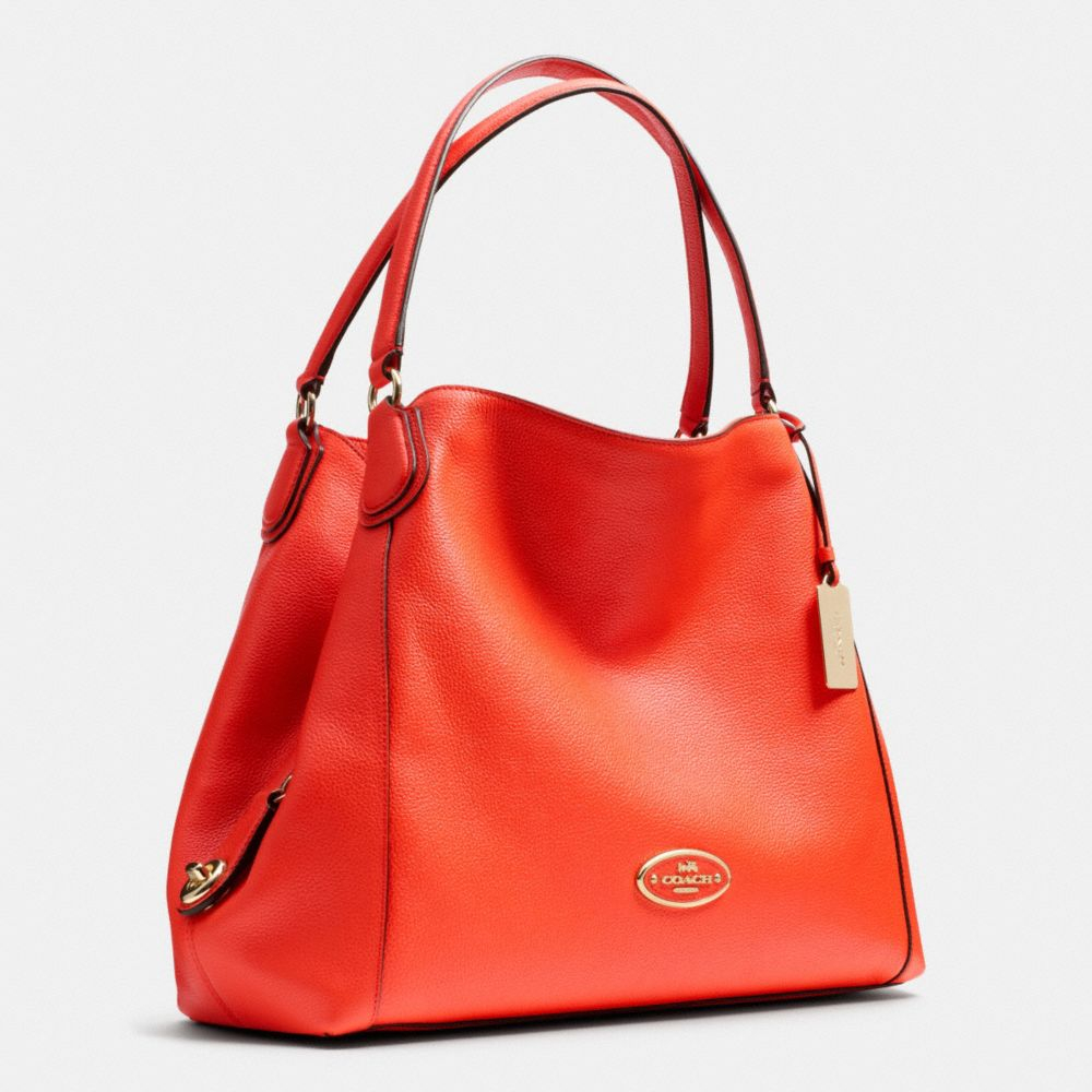 Coach Edie Shoulder Bag In Pebble Leather in Orange (LIGHT GOLD/PUTTY) | Lyst