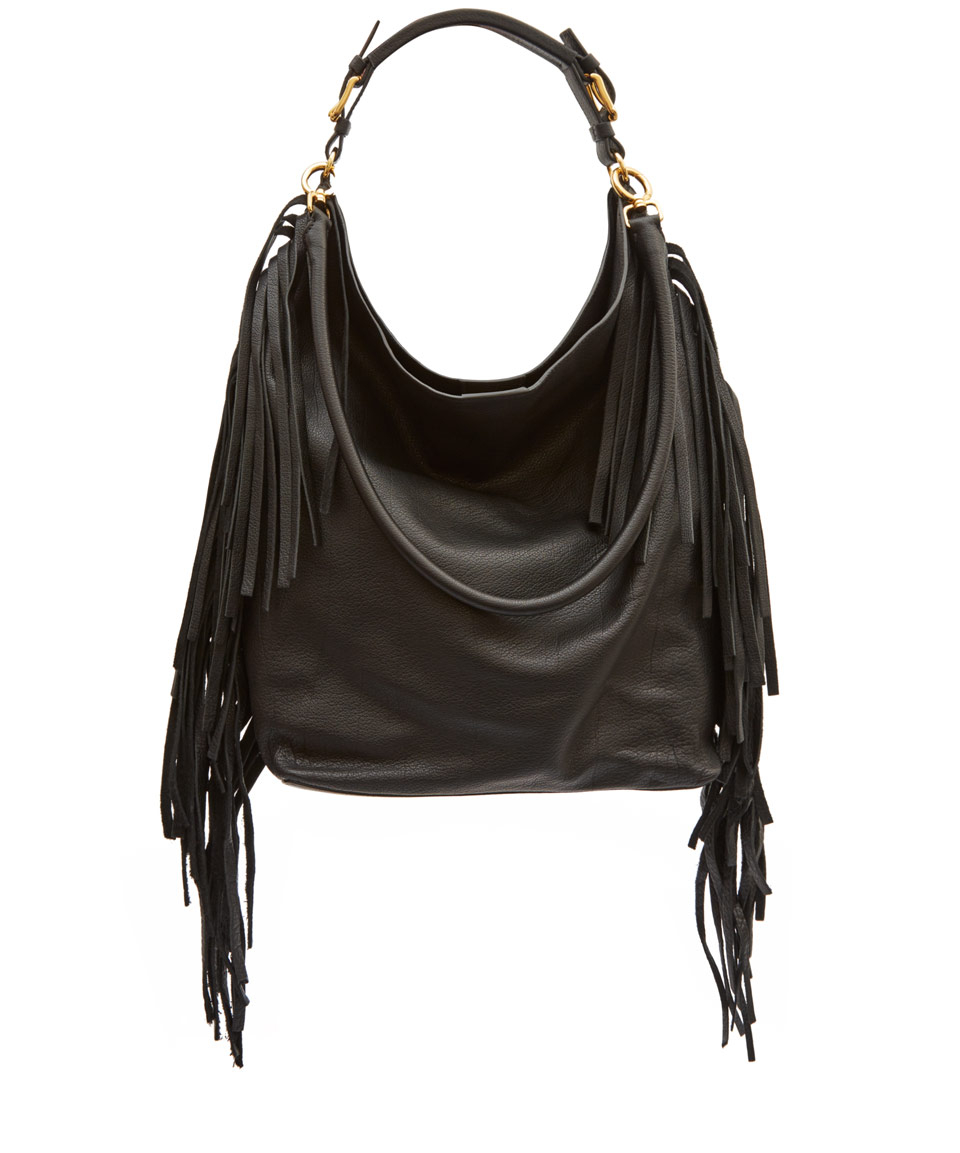 Lyst Marni Large Black Fringe Leather Hobo Bag In Gallery Women S Fringed Bags