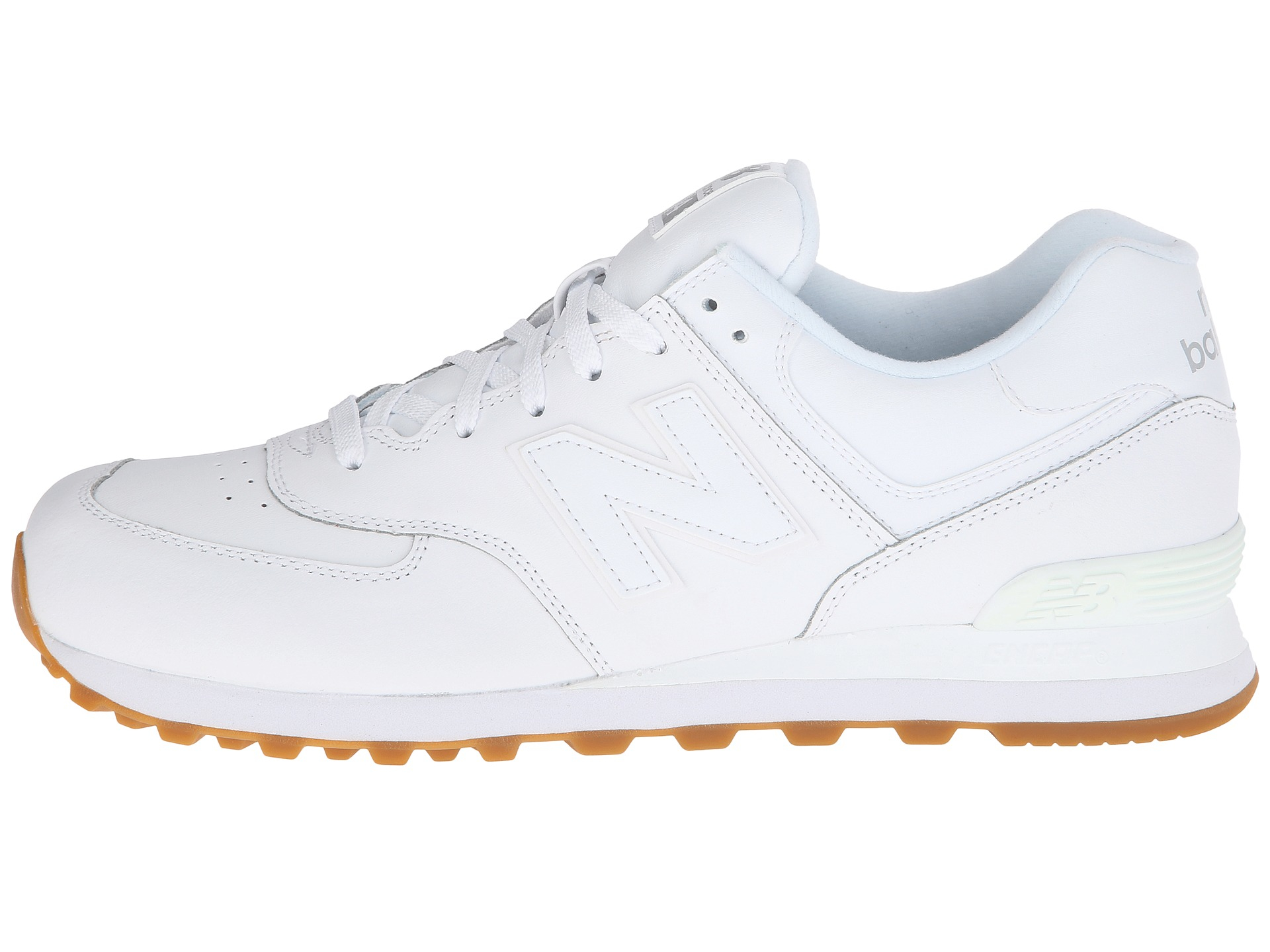 New balance 574 - Leather in White for Men | Lyst