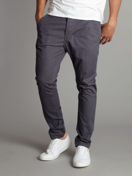 Bench Twist Leg Skinny Carrot Chino Trousers in Blue for Men (Navy) | Lyst