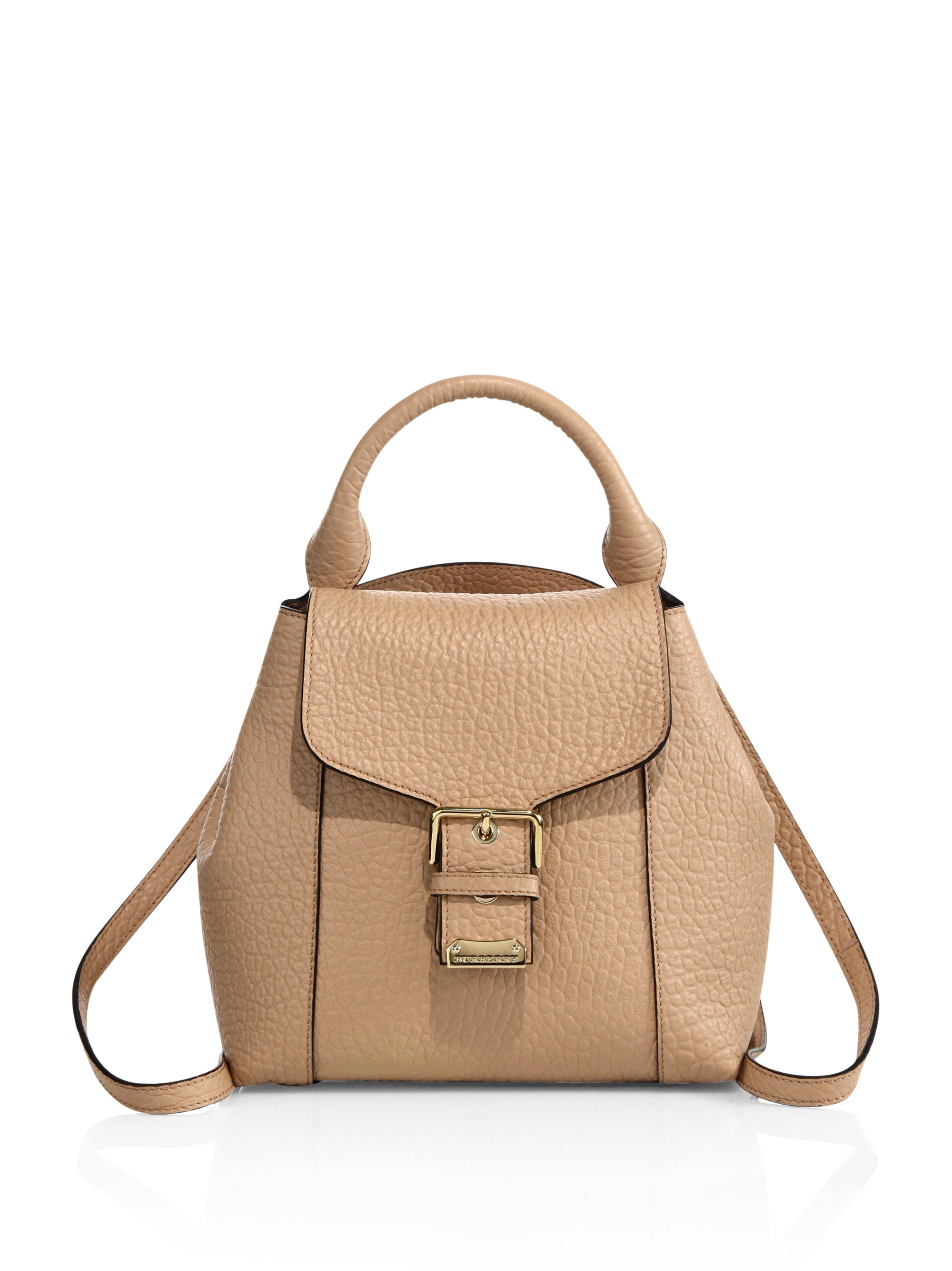 Burberry Belmont Small Leather Backpack in Natural (pale apricot ...