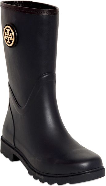 Tory Burch 20mm Maureen Rubber Rain Boots in Black (navy) | Lyst