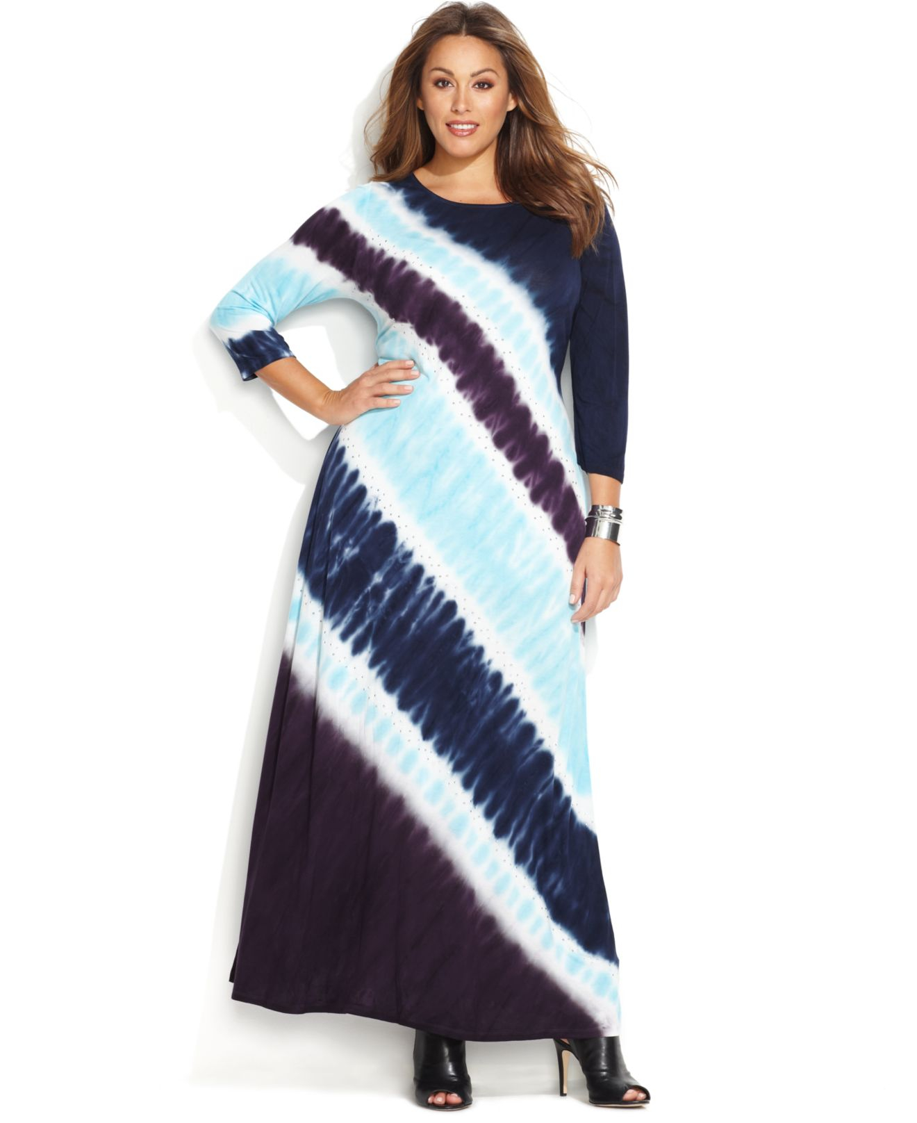 Inc International Concepts Plus Size Tie Dyed Maxi Dress Lyst 0258