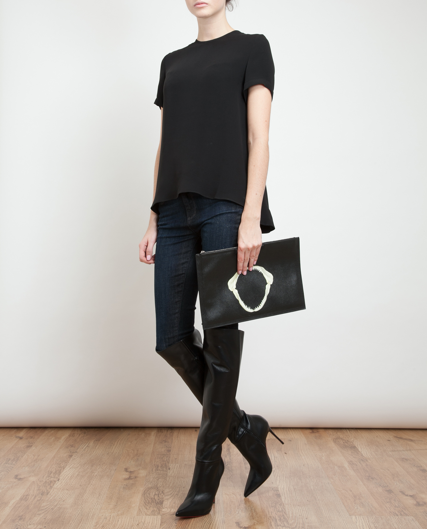 Christian louboutin Armurabotta Leather Kneehigh Boots in Black | Lyst