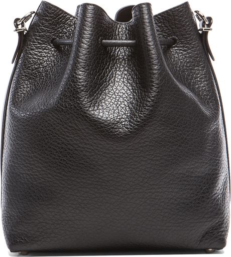 Proenza Schouler Medium Pebbled Leather Bucket Bag in Black | Lyst