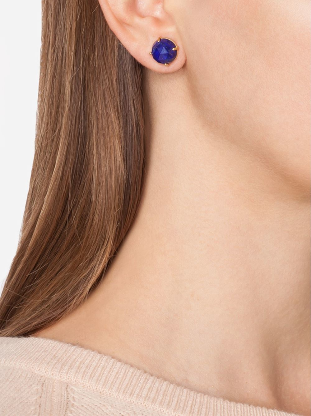 Lyst Irene Neuwirth 18kt Gold Lapis Lazuli Stud Earrings In Blue Gallery