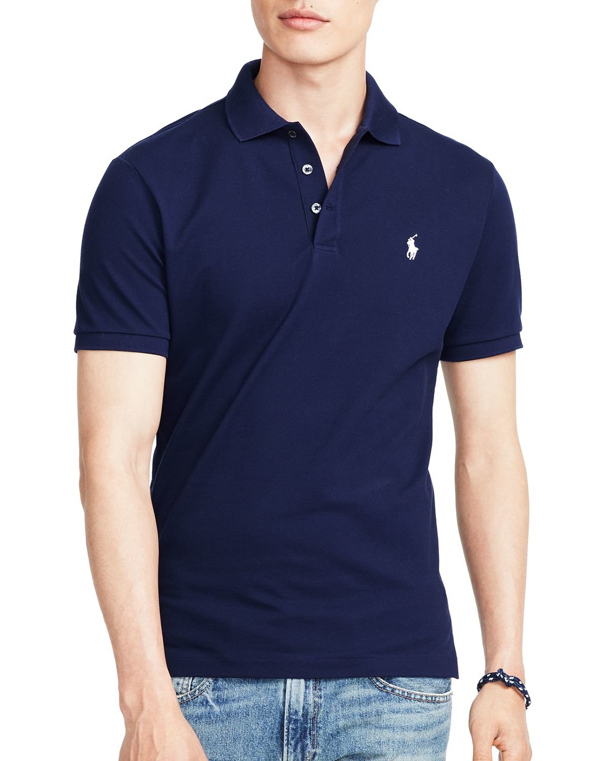Lyst Ralph Lauren Polo Stretch Mesh Slim Fit Polo Shirt In Blue For Men 