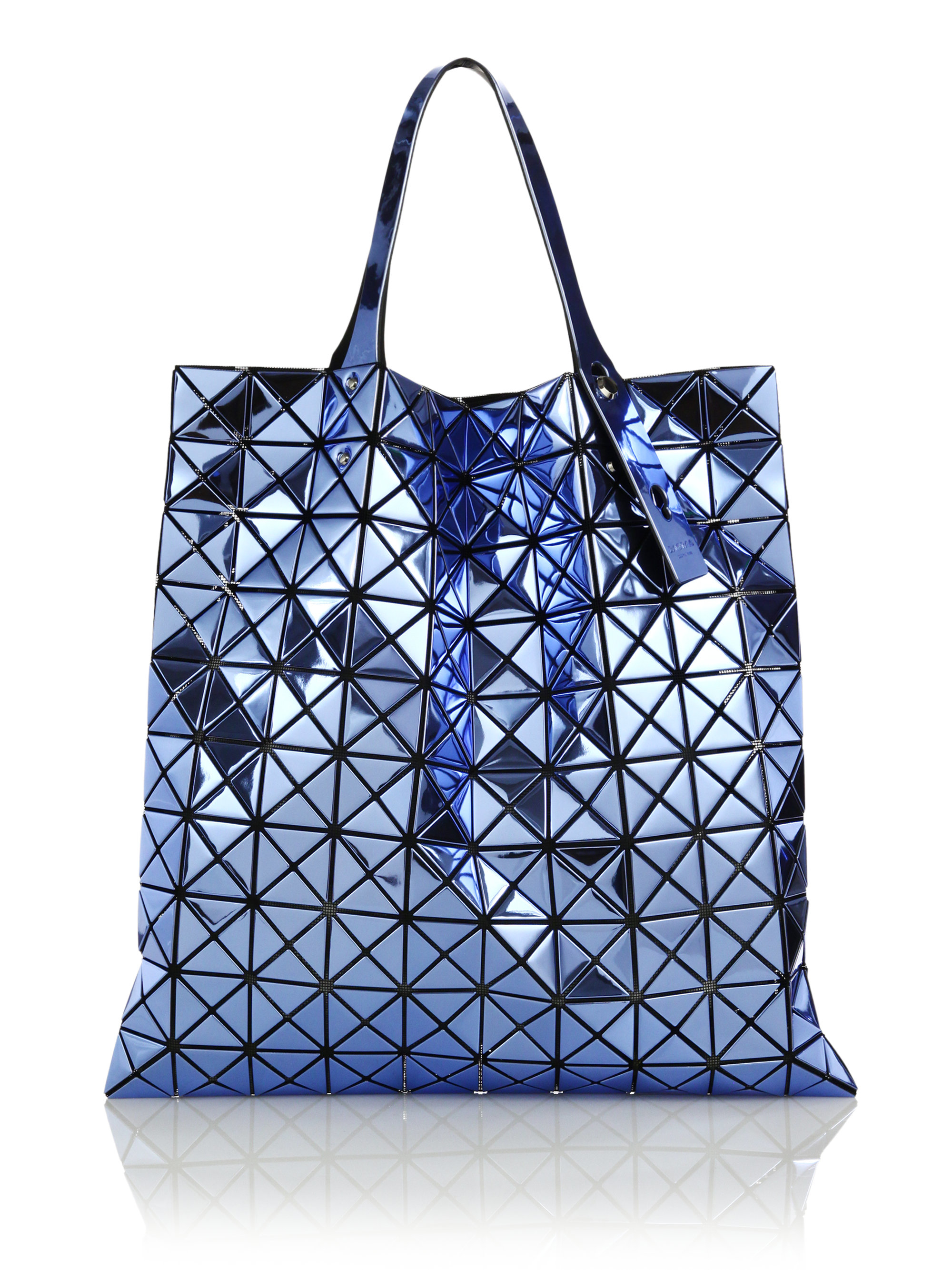 Bao bao issey miyake Platinum Mix Faux Patent Leather Tote in ...