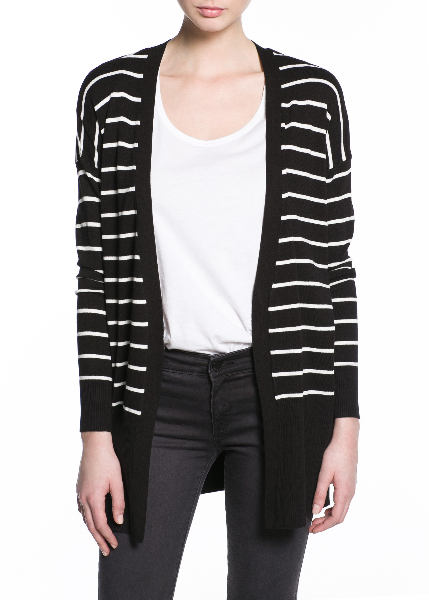 mango striped cardigan