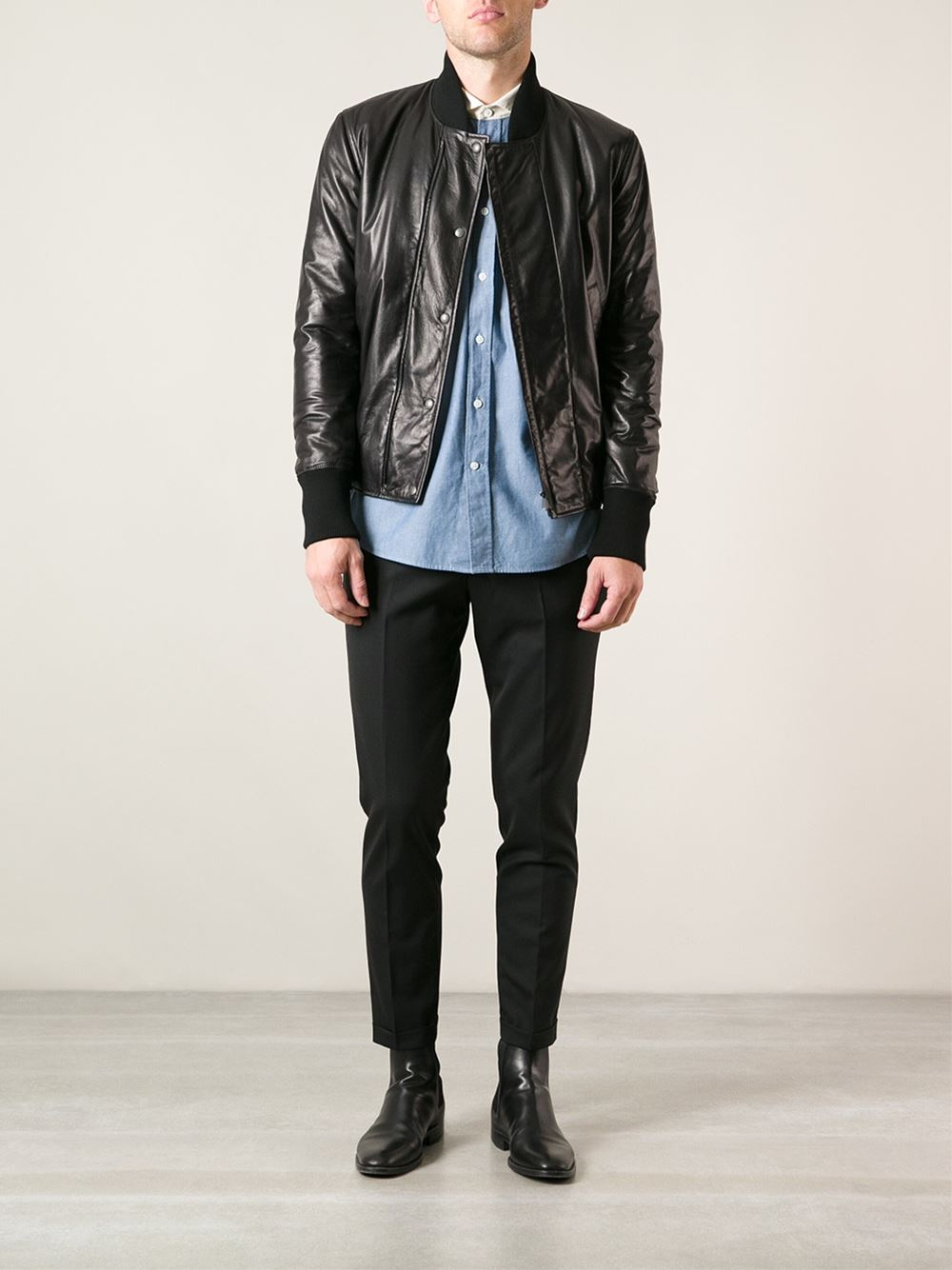 bottega leather shirt