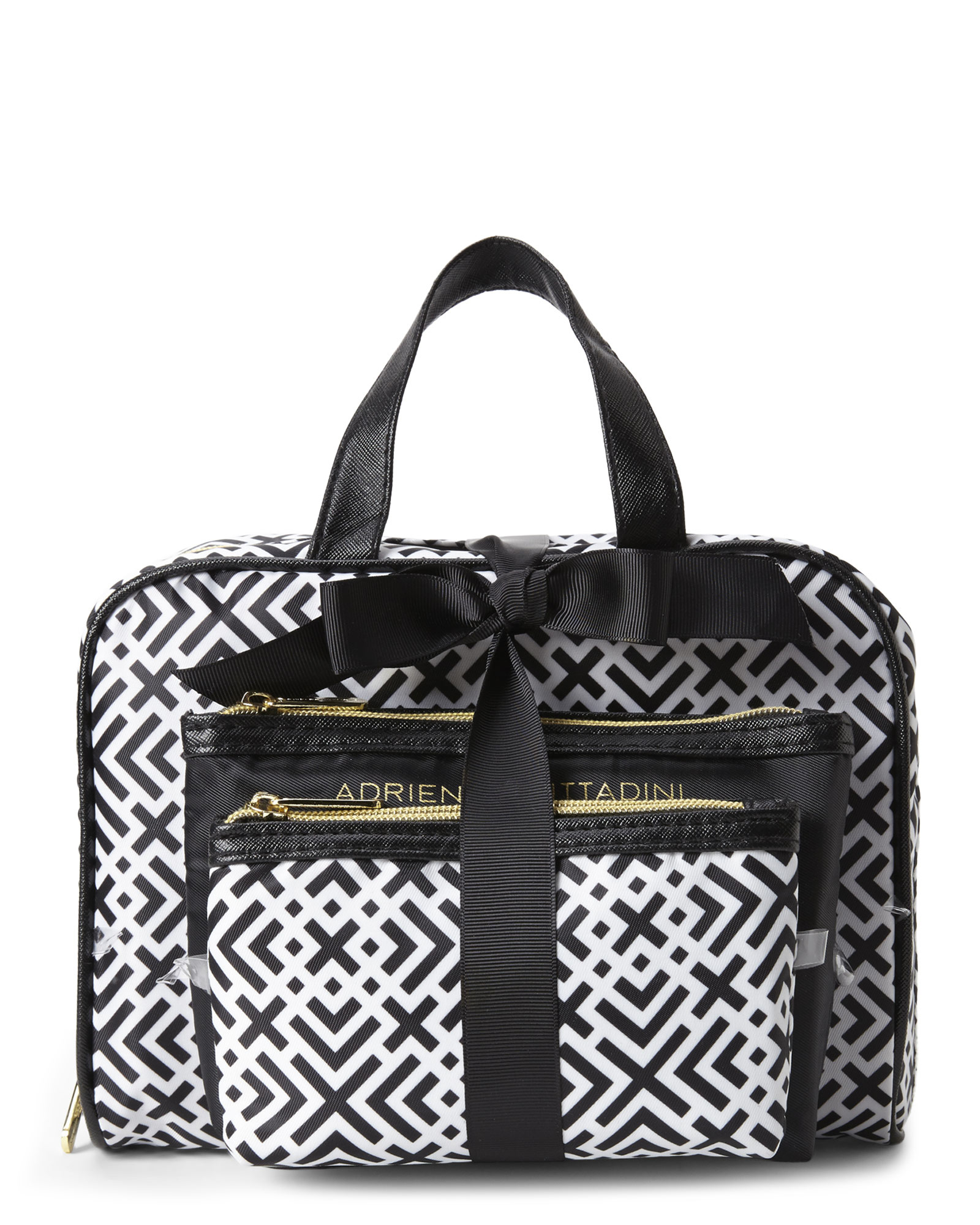 Lyst Adrienne Vittadini Square 3 Piece Cosmetic Bag Set In Black Gallery