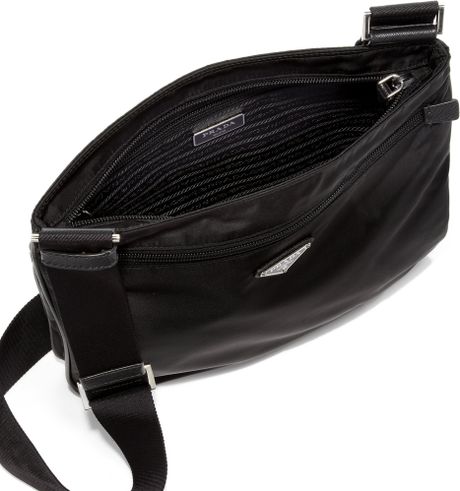 Prada Nylon Messenger Bag in Black for Men | Lyst