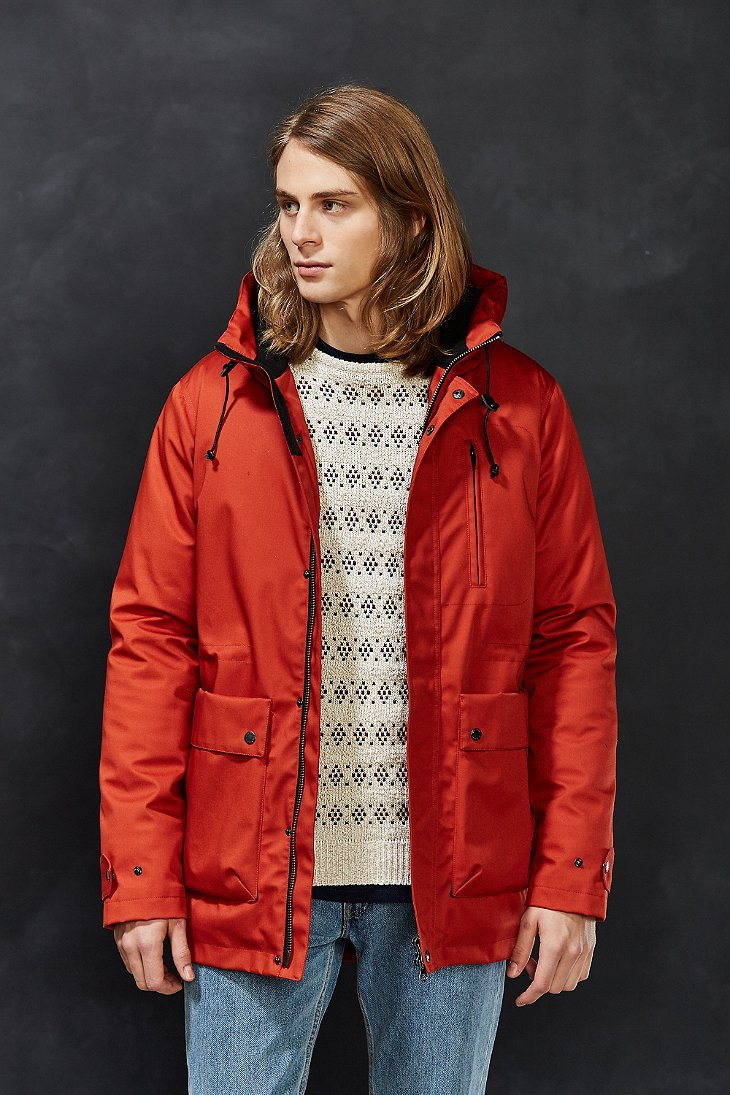 Native youth Polar Fleece-lined Parka Jacket in Orange for Men | Lyst