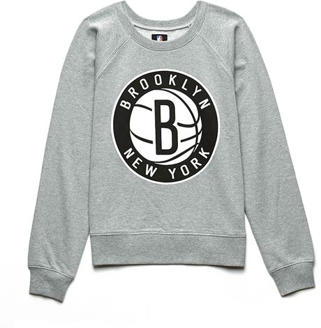 Forever 21 Brooklyn Nets Sweatshirt in Gray (Charcoal/black) | Lyst