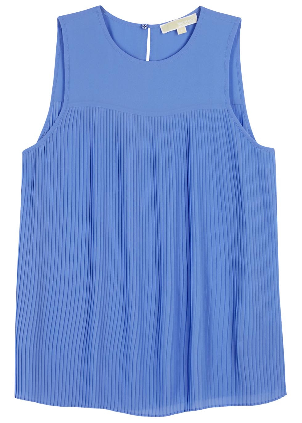 Michael Kors Cornflower Blue Pleated Georgette Top In Gallery