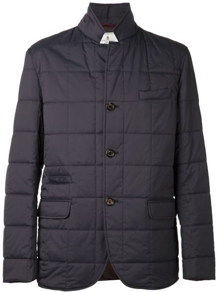 Brunello Cucinelli Quilted Jacket in Blue for Men | Lyst