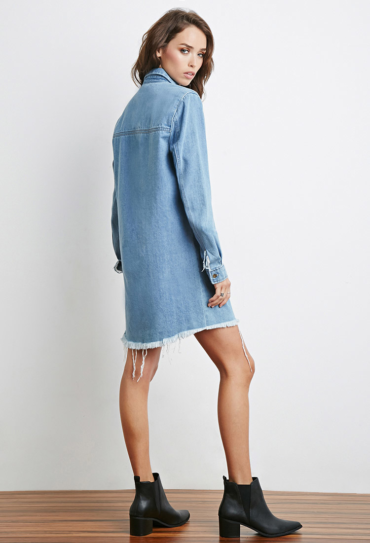 loose denim shirt dress