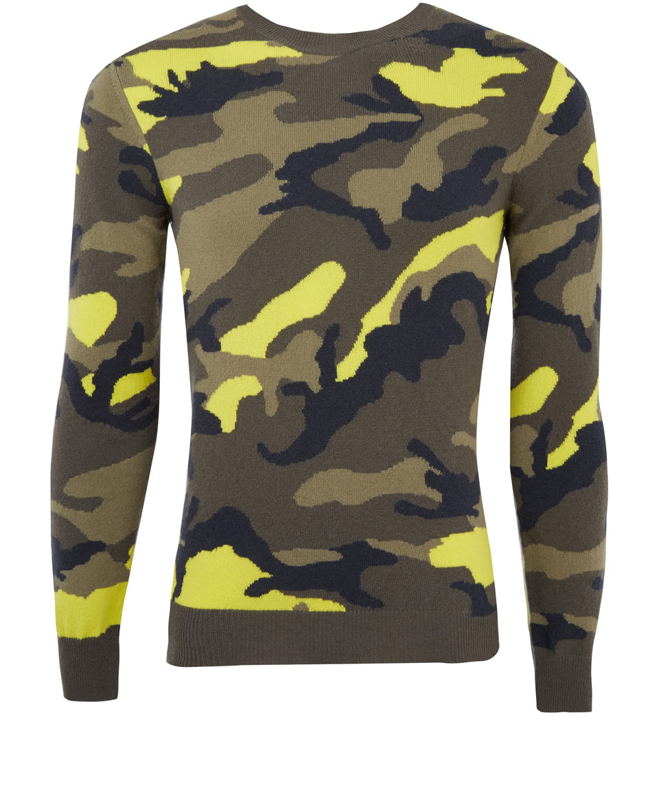 Valentino Yellow Camouflage Print Jumper in Multicolor for Men (yellow ...