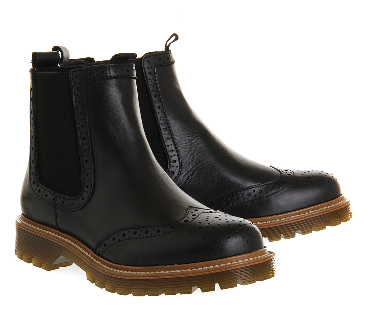 Office Charlie Brogue Chelsea Boots in Black | Lyst