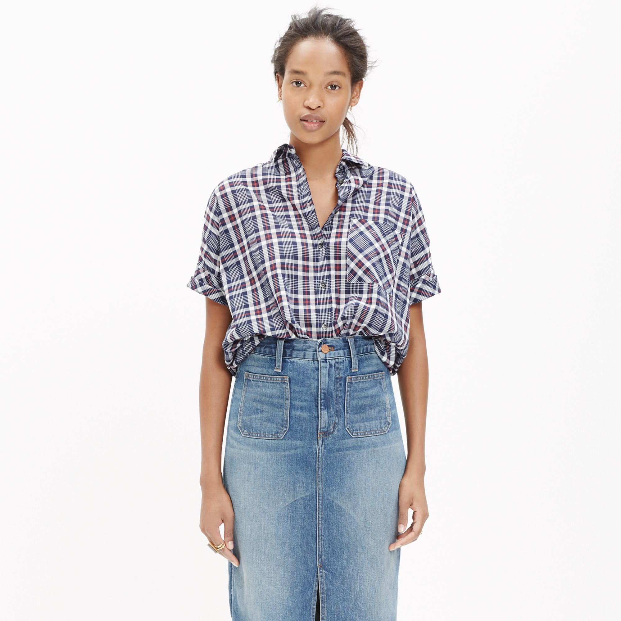 Lyst Madewell  Courier Shirt  In Dekalb Plaid in Gray