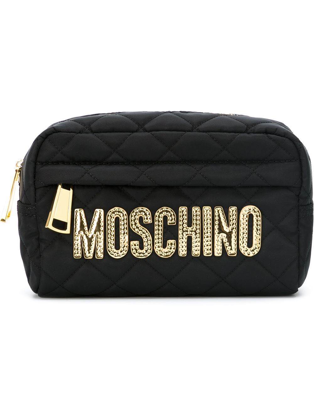 Moschino Quilted Makeup Bag in Black Lyst