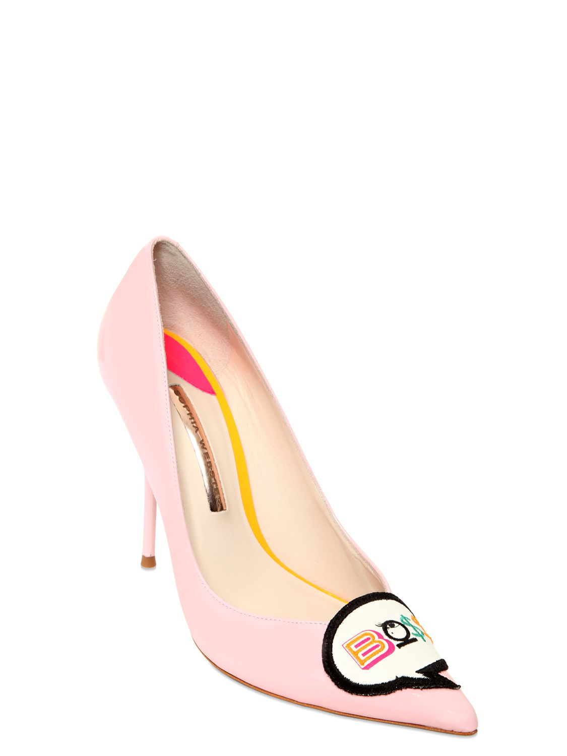 light pink leather pumps