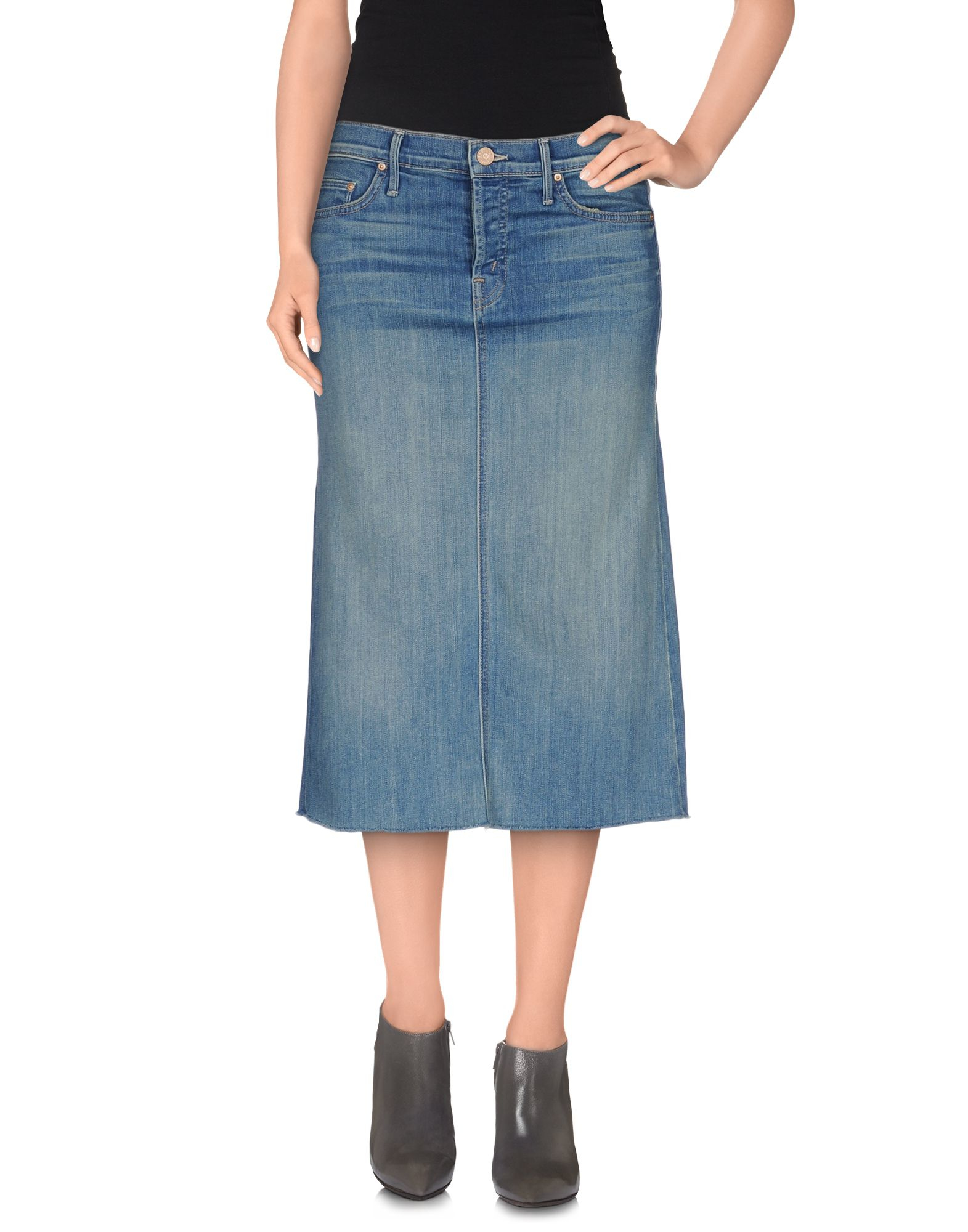 Lyst - Mother Denim Skirt in Blue