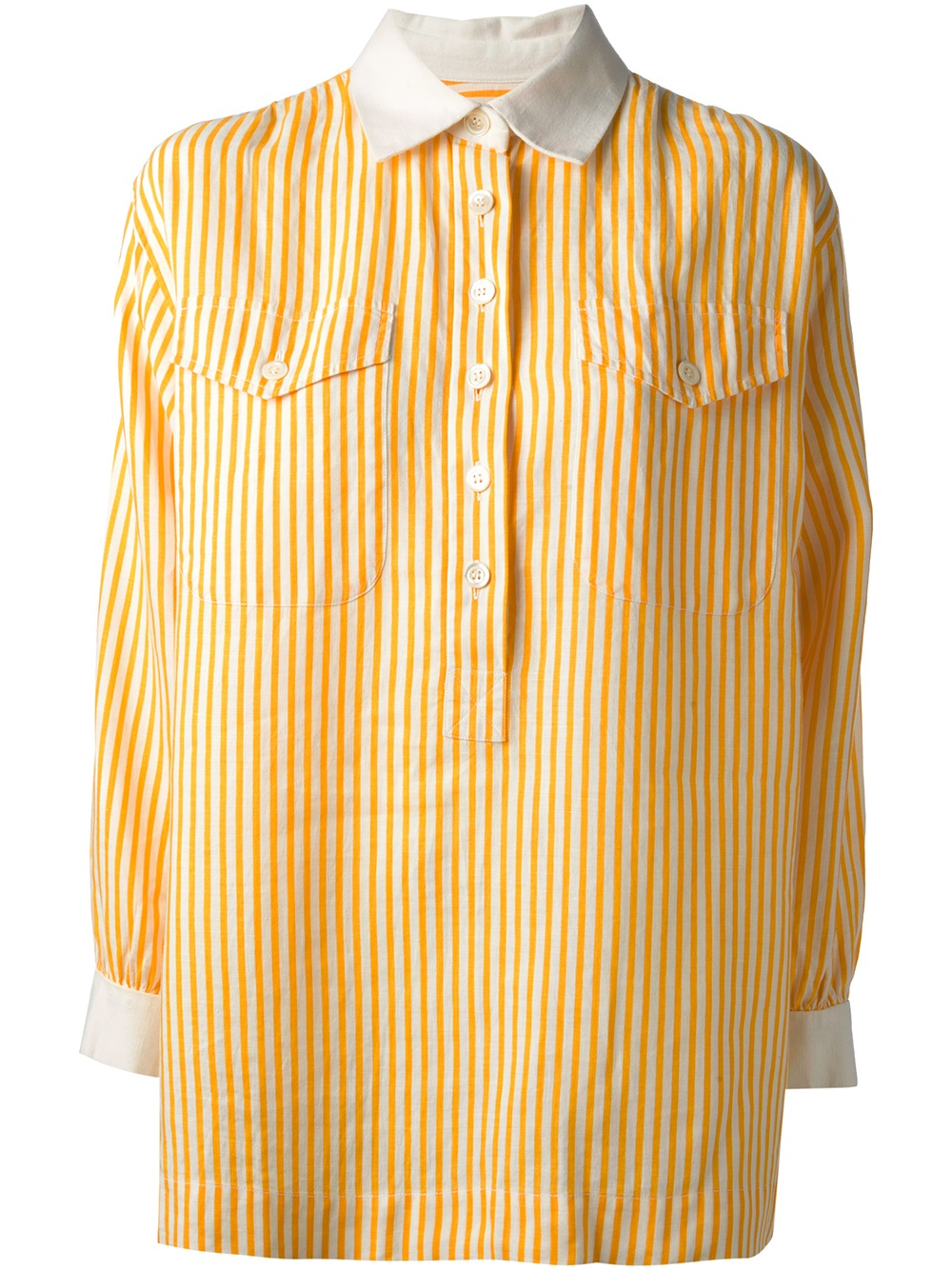 Yves Saint Laurent Vintage Striped Oversized Shirt in Yellow (yellow ...