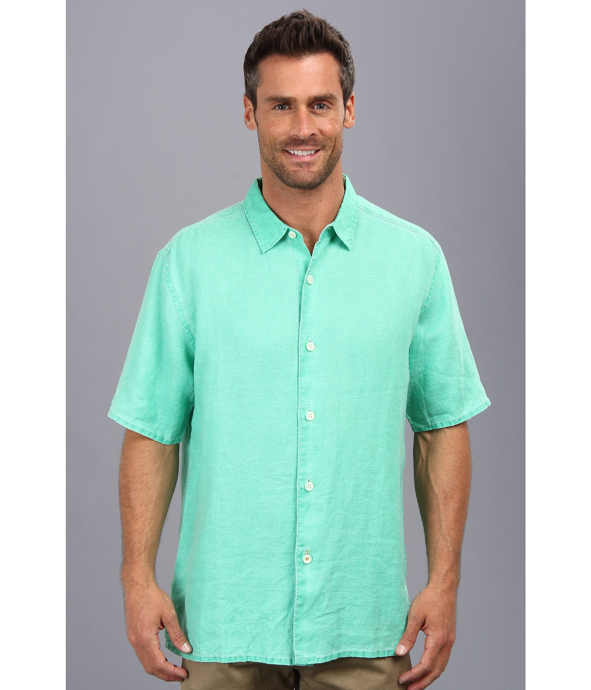 Tommy bahama Sea Glass Breezer Ss Shirt in Green for Men (Gumdrop Green ...