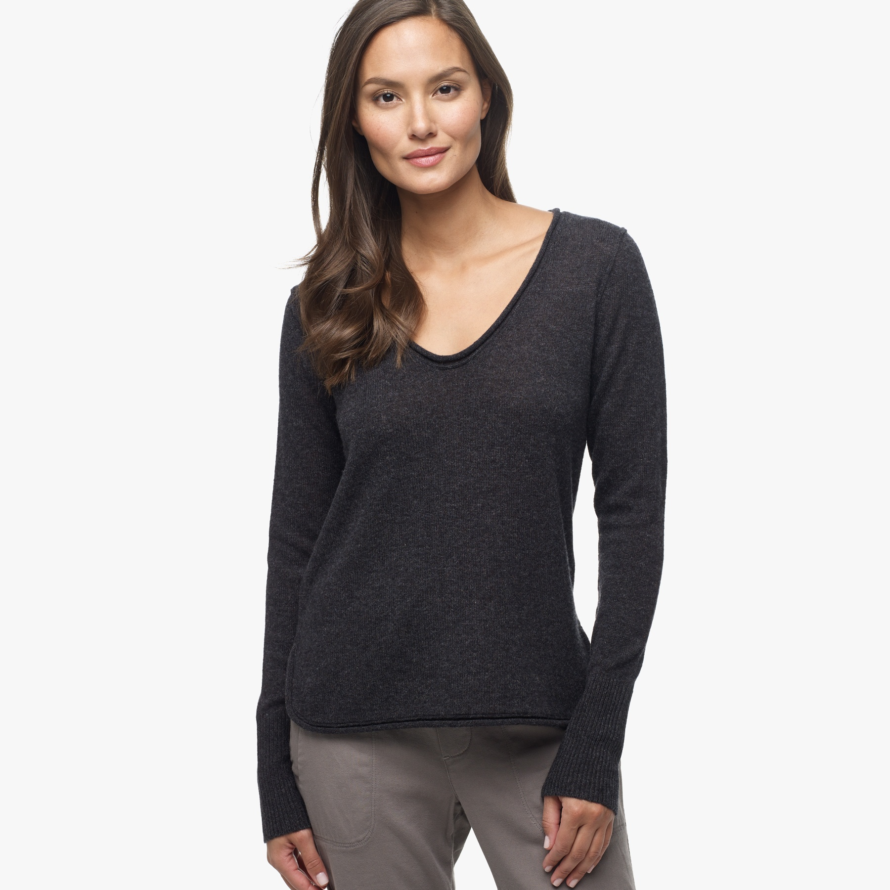 James perse Cashmere Soft V-neck Sweater in Gray | Lyst