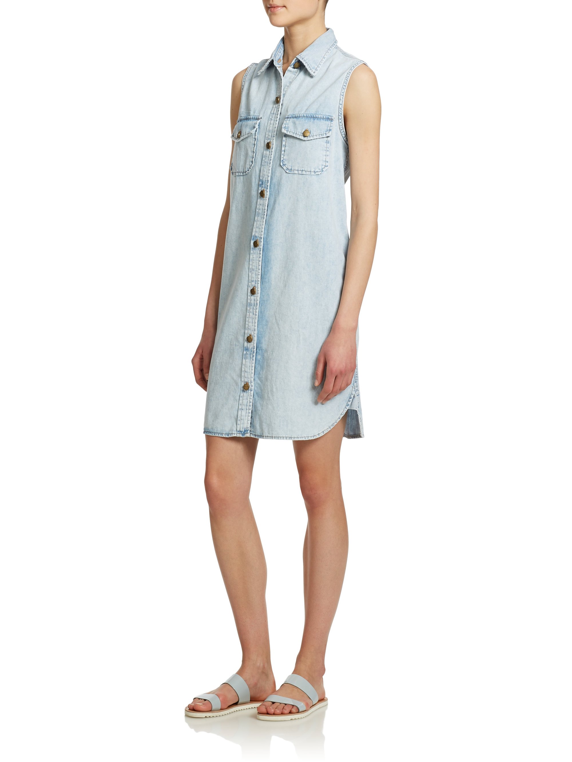 white blue shirt dress