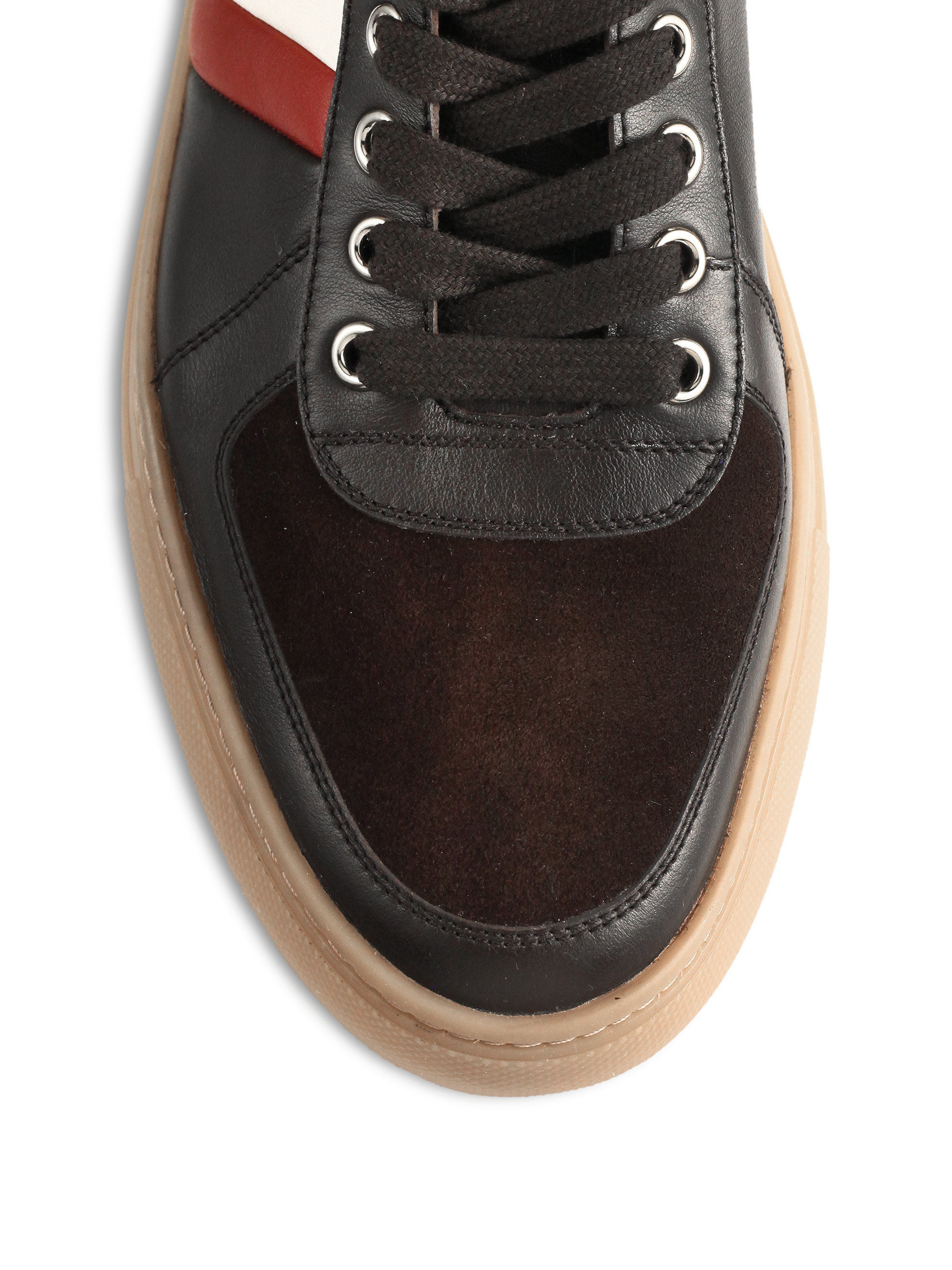 Bally Hervey Leather High Top Sneakers In Chocolate Brown For Men Lyst 7085