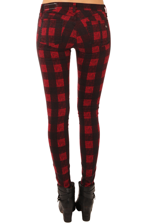 Rag & bone Ovd Red Buffalo Plaid Pants in Red | Lyst