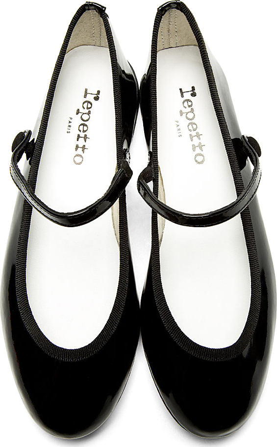 Lyst - Repetto Black Patent Leather Lio Mary Jane Flats in Black