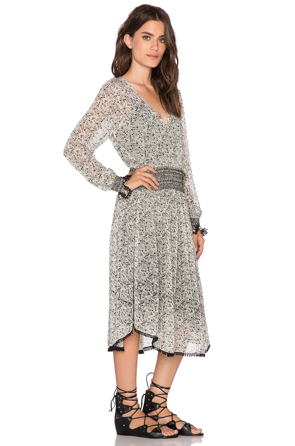 Lyst Love Sam Provence Fl Dress In Gray Gallery