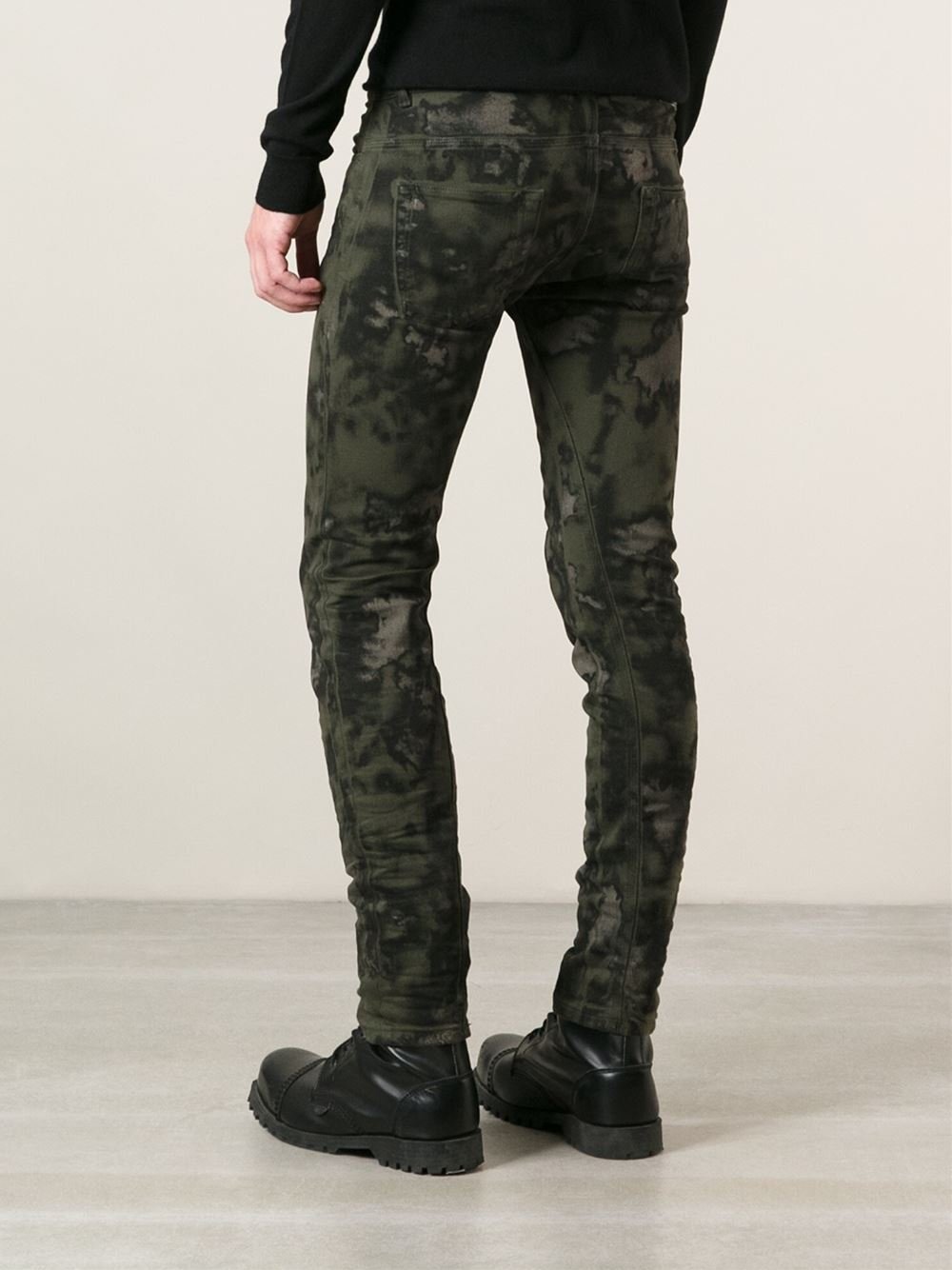 men's camouflage ripped jeans