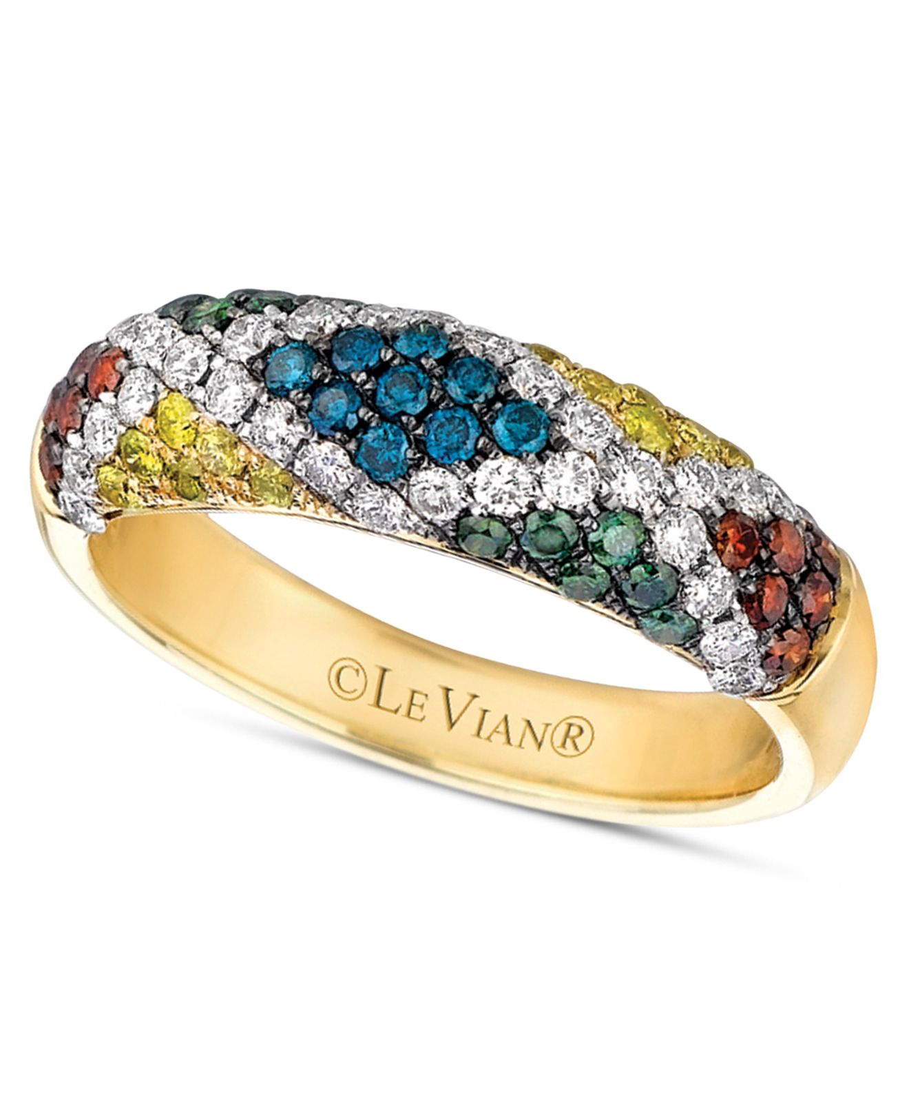 Lyst Le Vian Mixberry Diamond Patterned Skinny Ring 910 Ct Tw in 14k