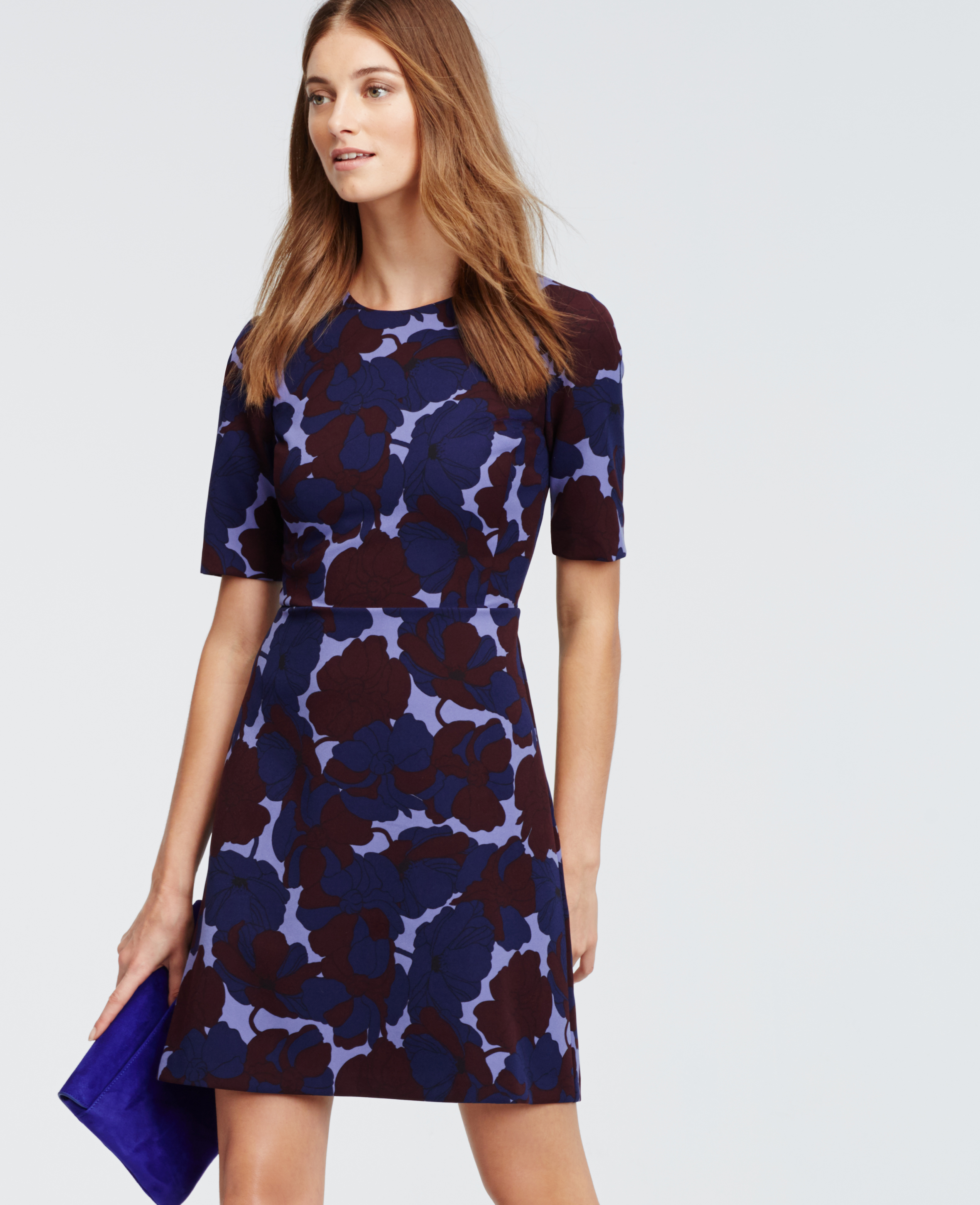 Lyst - Ann Taylor Petite Abstract Floral Dress in Blue