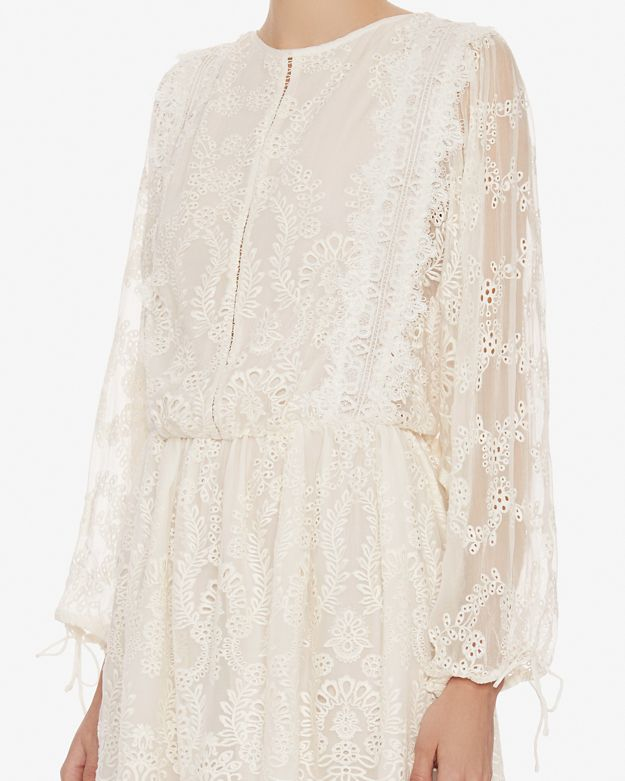 Lyst Zimmermann Alchemy Embroidered Lace Dress In Natural Gallery