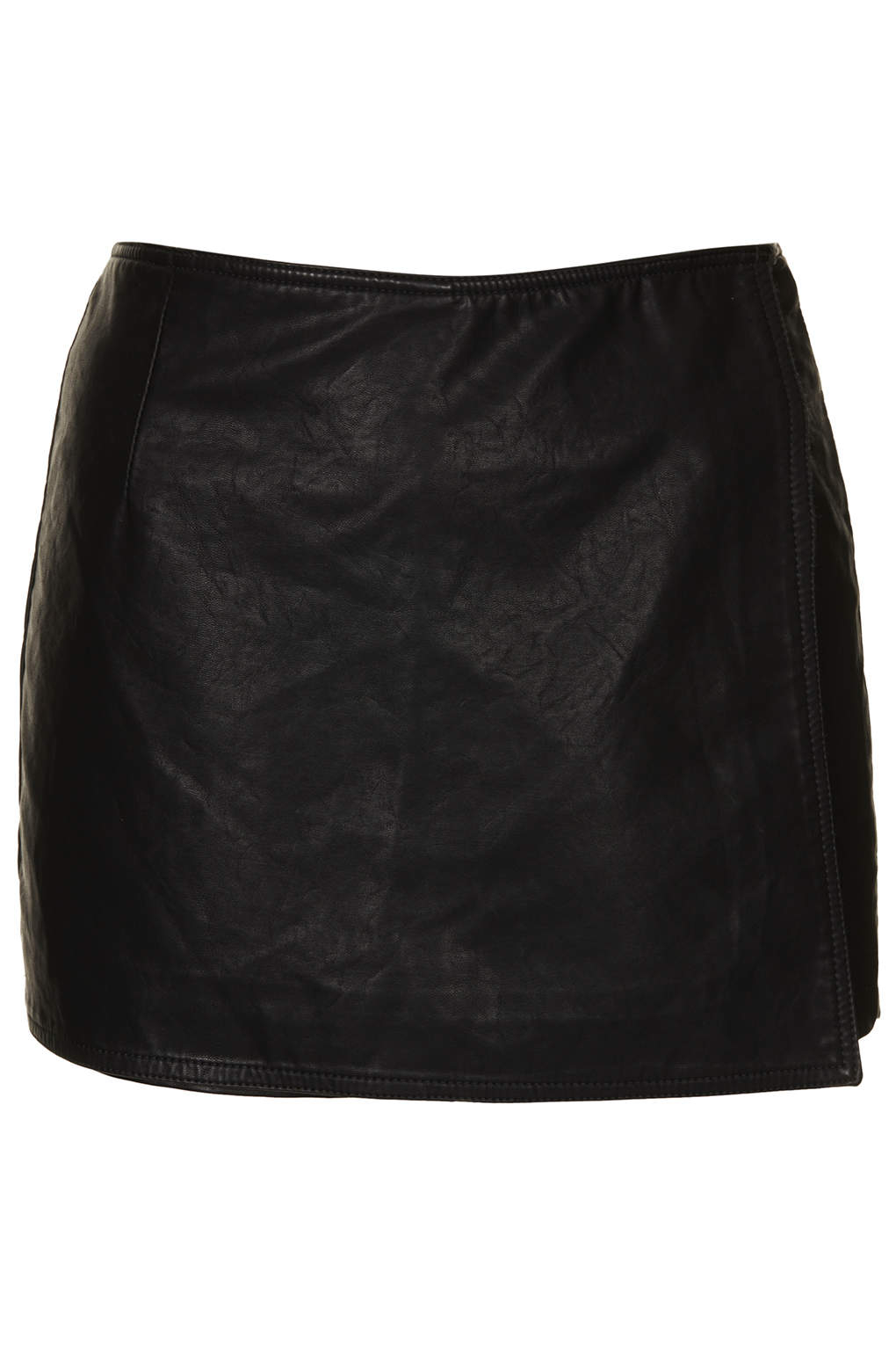 Lyst - Topshop Black Faux Leather Skort in Black